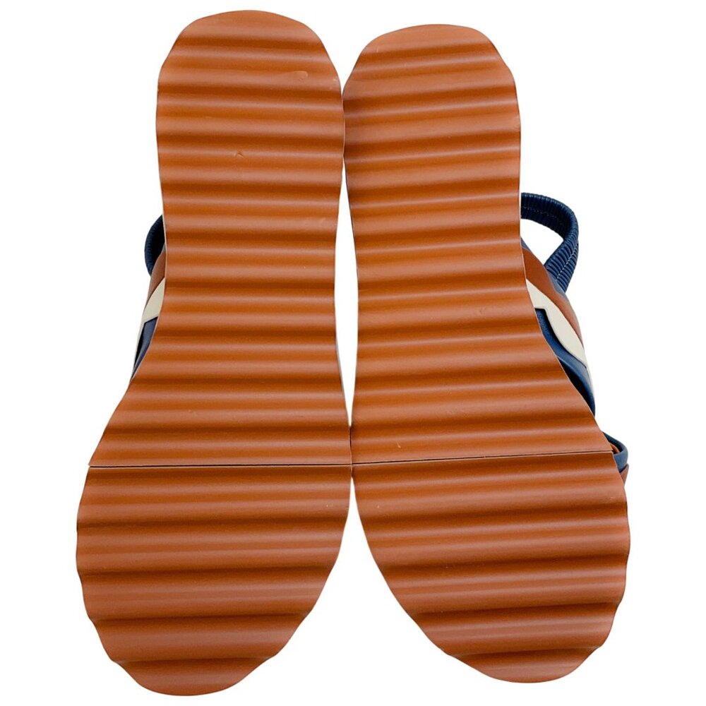 Robert Clergerie Blue / Tan Platform Sandals - Picture 6 of 6